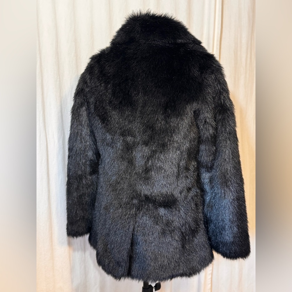 Vintage Rampage Black Faux Fur Coat Size Medium - Picture 5 of 13